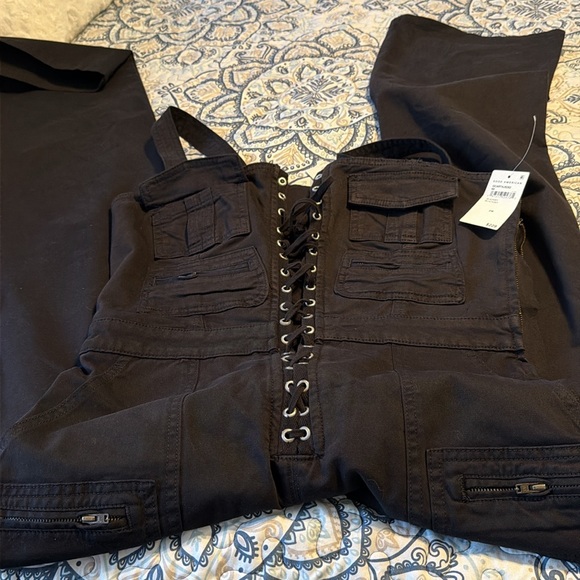 Good American twill lace up utility jumpsuits size m NWT - Picture 4 of 16